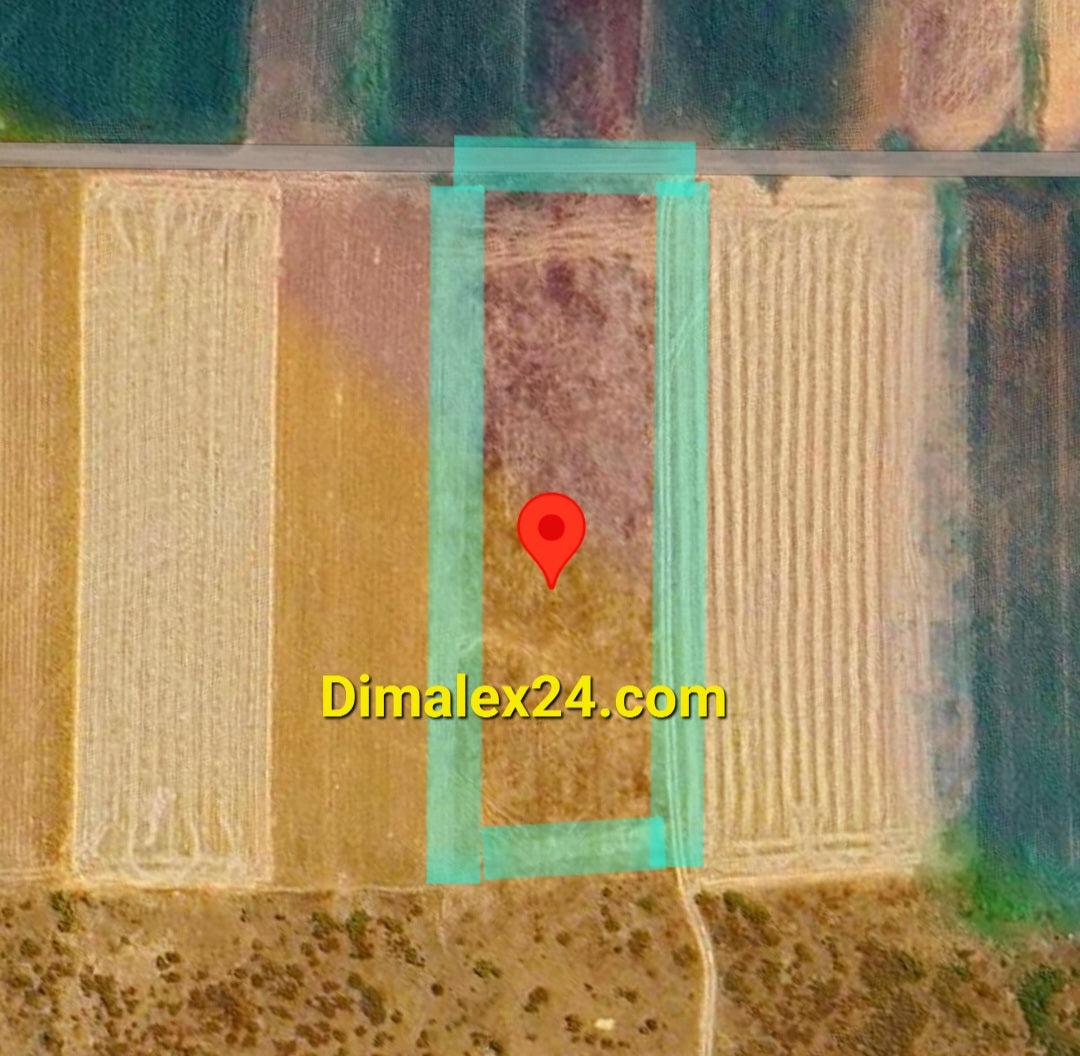 Сателитна снимка на парцел в Гърция, обозначен с маркер, област Родопи.