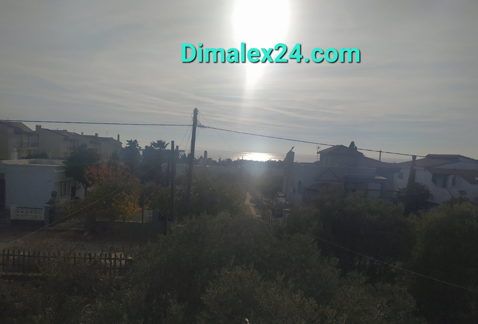 View from a property in Profitis Ilias, Northern Greece, showing scenery and proximity to the sea.