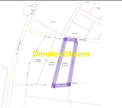 Скица на парцел в Северна гърция, област Родопи, Имерос на 1 километър от плажа.