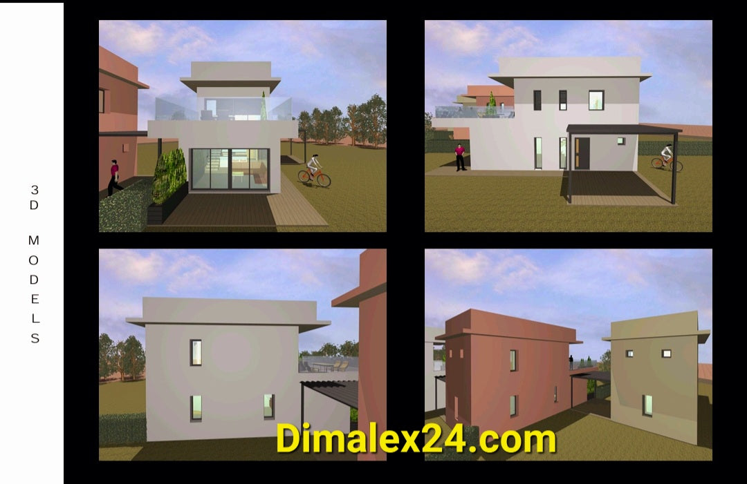 3D модели на сгради в Гърция, проект за строеж на парцел в Платанитис, област Родопи.