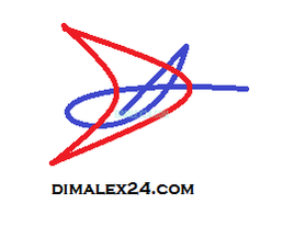 Colorful logo design featuring intertwined red and blue lines with the text dimalex24.com below.